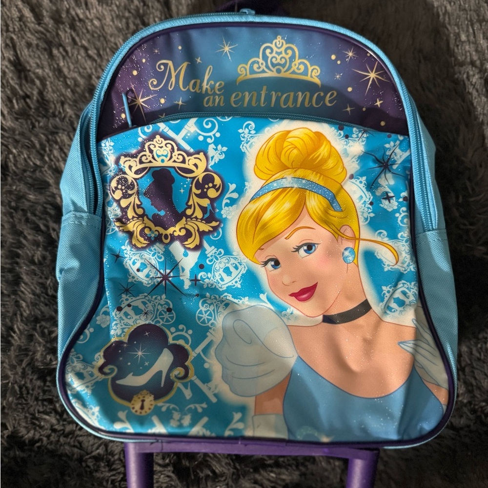 NWT Disney Princess Backpack, with wheel and handle (rolling backpack)